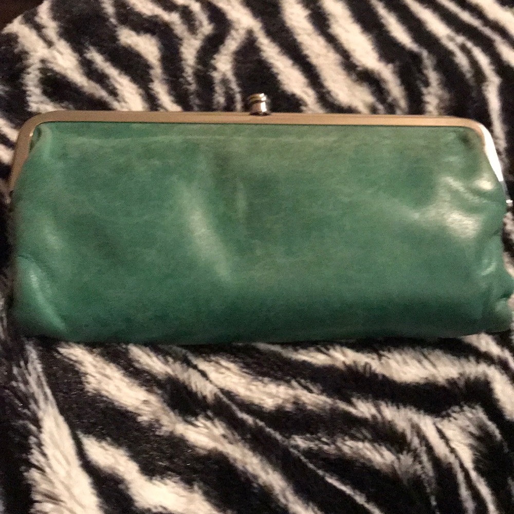 Green leather Hobo Lauren wallet